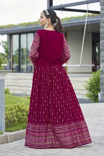 Rani Lehenga Choli With Jacket INDO-WESTERN LEHENGA