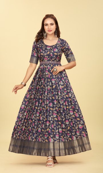 SILK JACQUARD ETHNIC GOWN ETHNIC GOWN