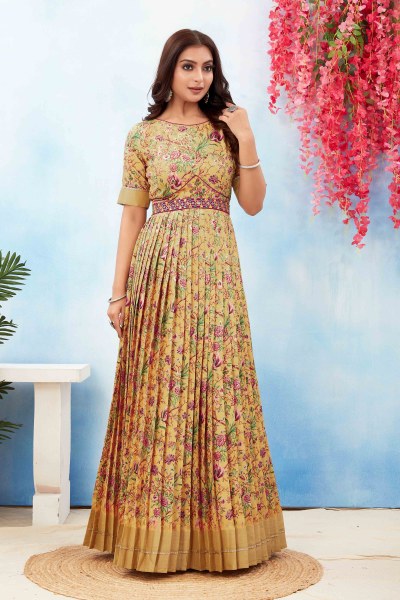 SILK JACQUARD ETHNIC GOWN ETHNIC GOWN