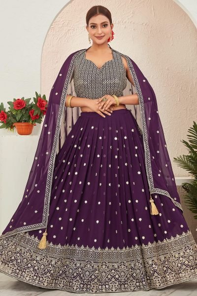 Wine Lehenga Choli SANGEET SANDHYA