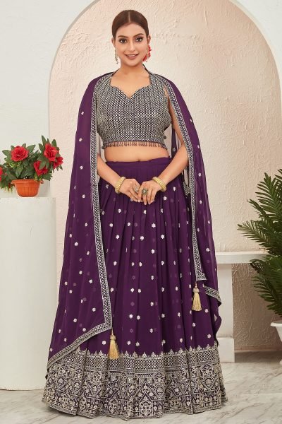 Wine Lehenga Choli SANGEET SANDHYA