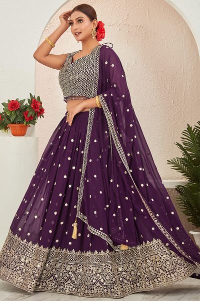 Wine Lehenga Choli SANGEET SANDHYA