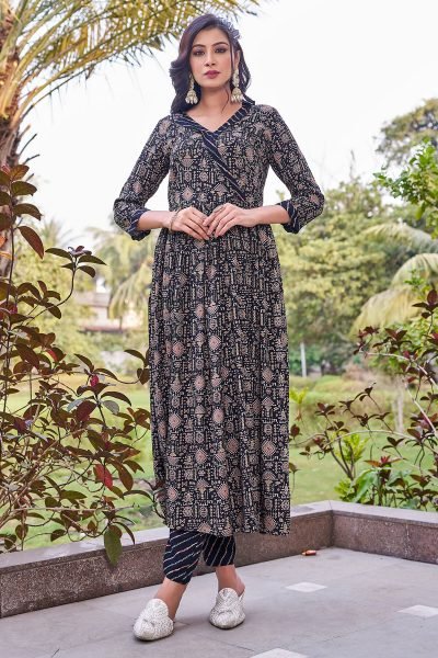 Women Angrakha Kurta with Trousers KURTA SET