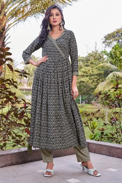 Women Angrakha Kurta with Trousers KURTA SET