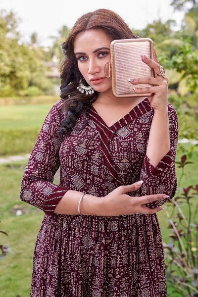 Women Angrakha Kurta with Trousers KURTA SET