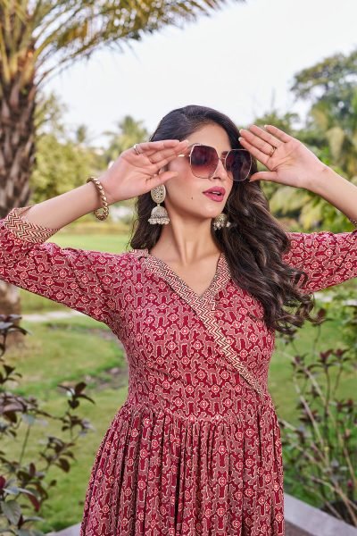 Women Angrakha Kurta with Trousers KURTA SET