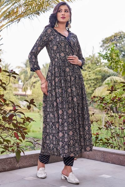 Women Angrakha Kurta with Trousers KURTA SET