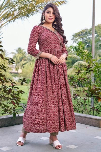Women Angrakha Kurta with Trousers KURTA SET