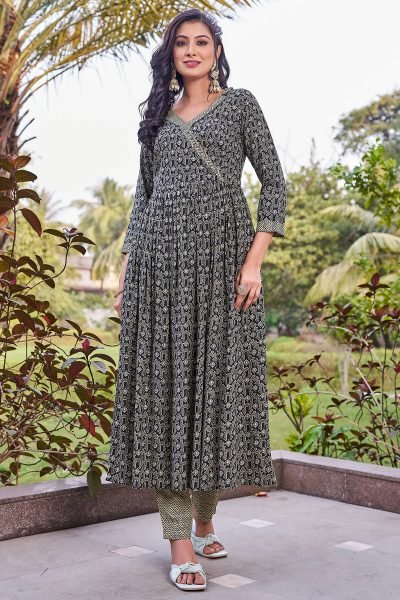 Women Angrakha Kurta with Trousers KURTA SET