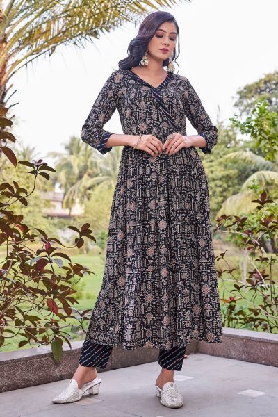 Women Angrakha Kurta with Trousers KURTA SET