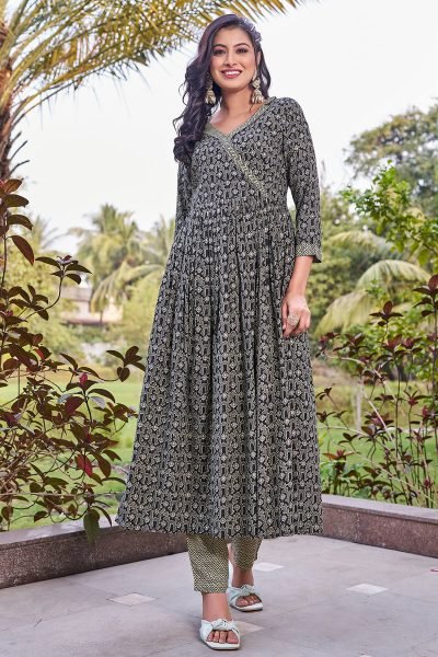 Women Angrakha Kurta with Trousers KURTA SET