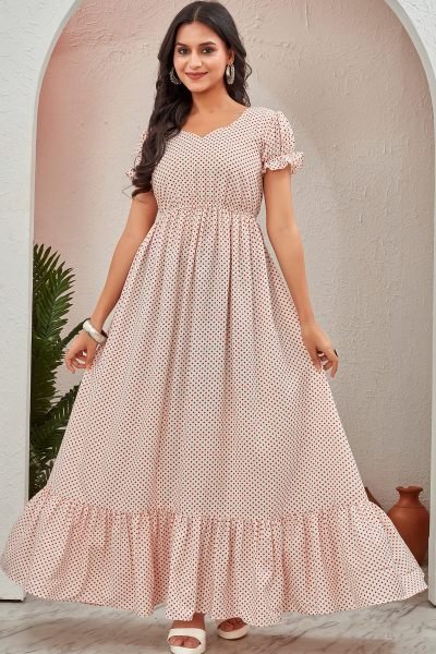Women Cotton Floral Printed Maxi Dress DRESSES
