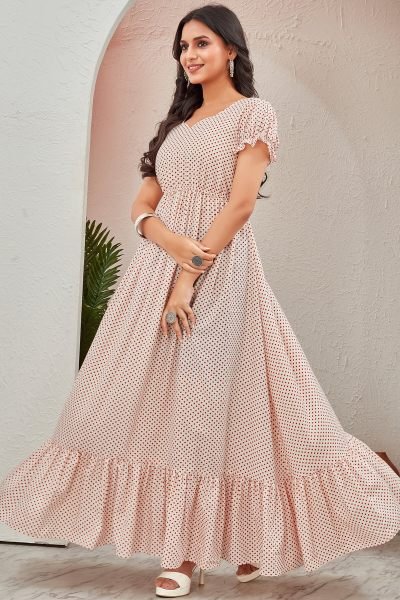Women Cotton Floral Printed Maxi Dress DRESSES