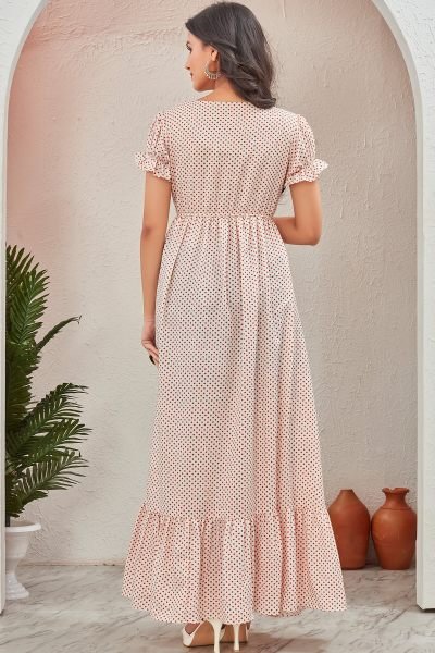 Women Cotton Floral Printed Maxi Dress DRESSES