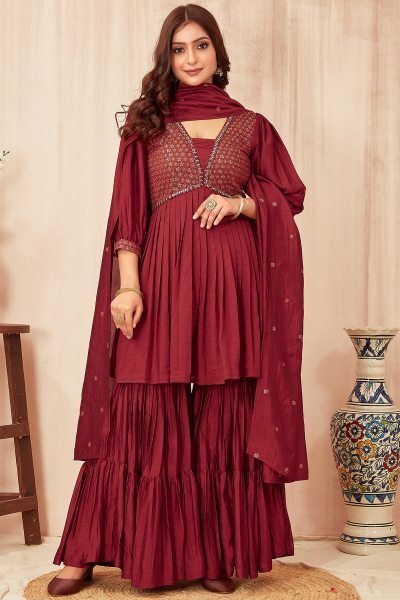Women Embroidered Sharara Set SHARARA SET