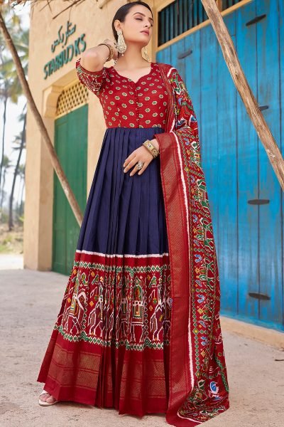 Women Flaired Gown With Dupatta GOWN