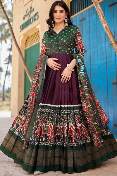 Women Flaired Gown With Dupatta GOWN