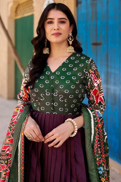 Women Flaired Gown With Dupatta GOWN