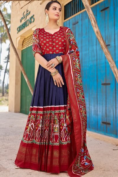 Women Flaired Gown With Dupatta GOWN
