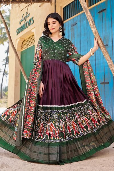 Women Flaired Gown With Dupatta GOWN