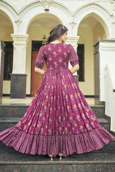 Women Floral Printed Round Neck Dresses Ethnic Dresses