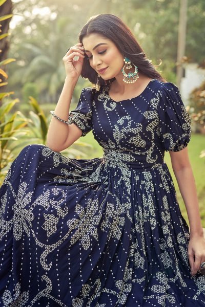 Women Printed Fit And Flare Dresses Ethnic Dresses