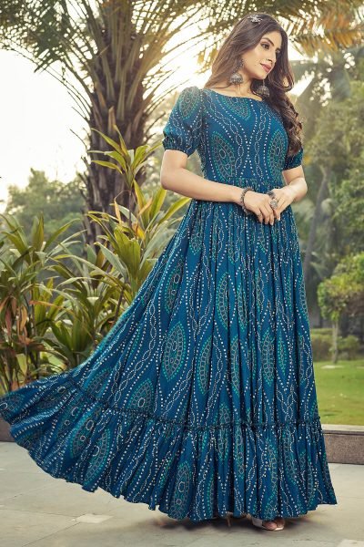Women Printed Fit And Flare Dresses Ethnic Dresses