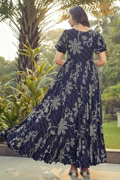 Women Printed Fit And Flare Dresses Ethnic Dresses