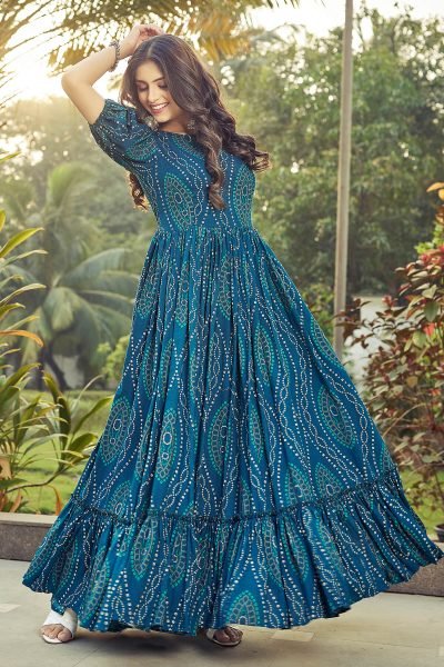 Women Printed Fit And Flare Dresses Ethnic Dresses