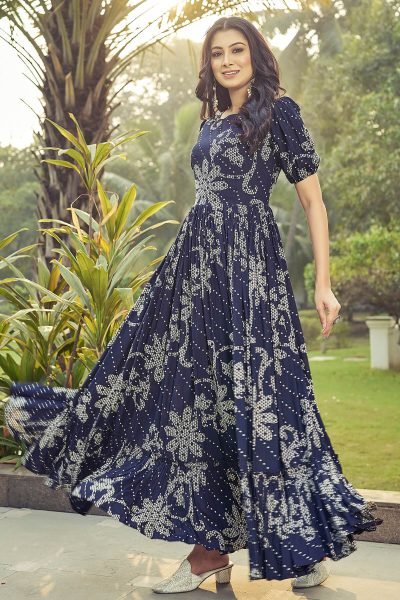 Women Printed Fit And Flare Dresses Ethnic Dresses