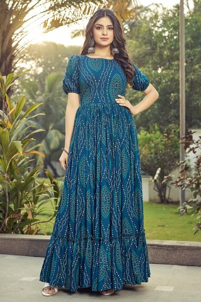 Women Printed Fit And Flare Dresses Ethnic Dresses
