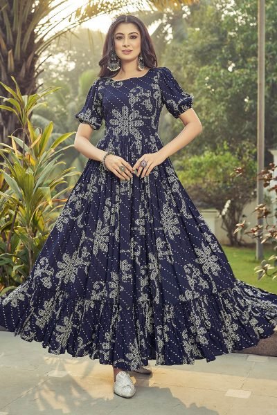 Women Printed Fit And Flare Dresses Ethnic Dresses