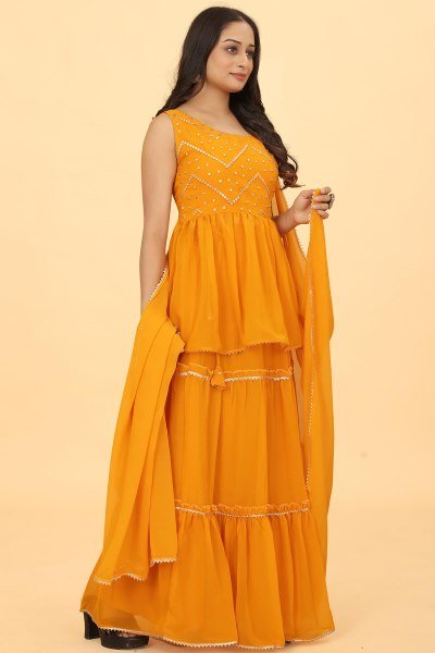 Yellow Gotaworked Lehenga Peplum HALDI LEHENGA