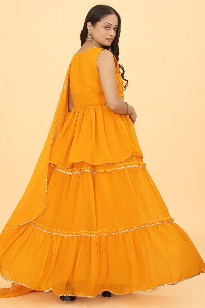 Yellow Gotaworked Lehenga Peplum HALDI LEHENGA