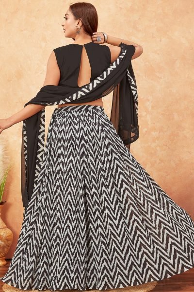 Zebra Print Lehenga Choli SEQUINSED LEHENGA